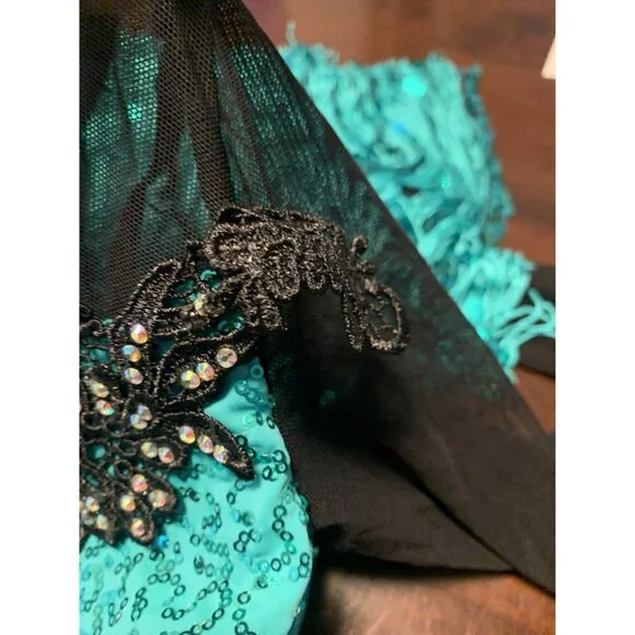 Weissman Dance Costume Sequin Fringe Size A/S - Picture 9 of 9